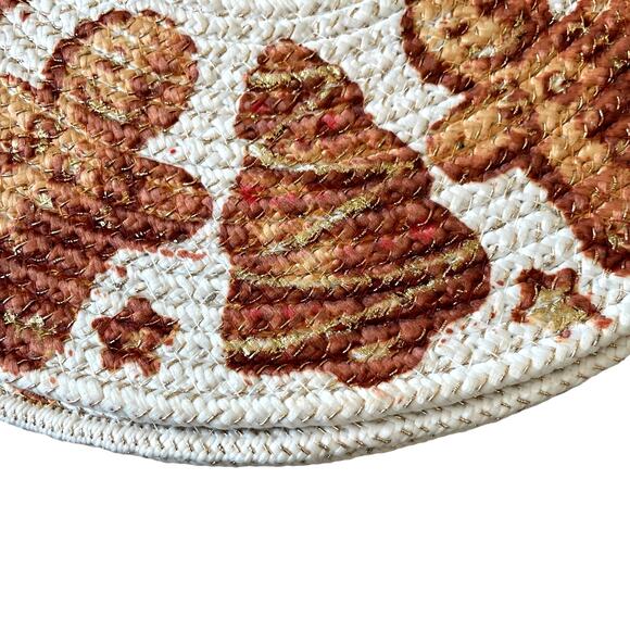 Rachel Zoe Christmas GINGERBREAD Placemat 15in Set of 4 Holiday Home Decor New - Picture 4 of 10